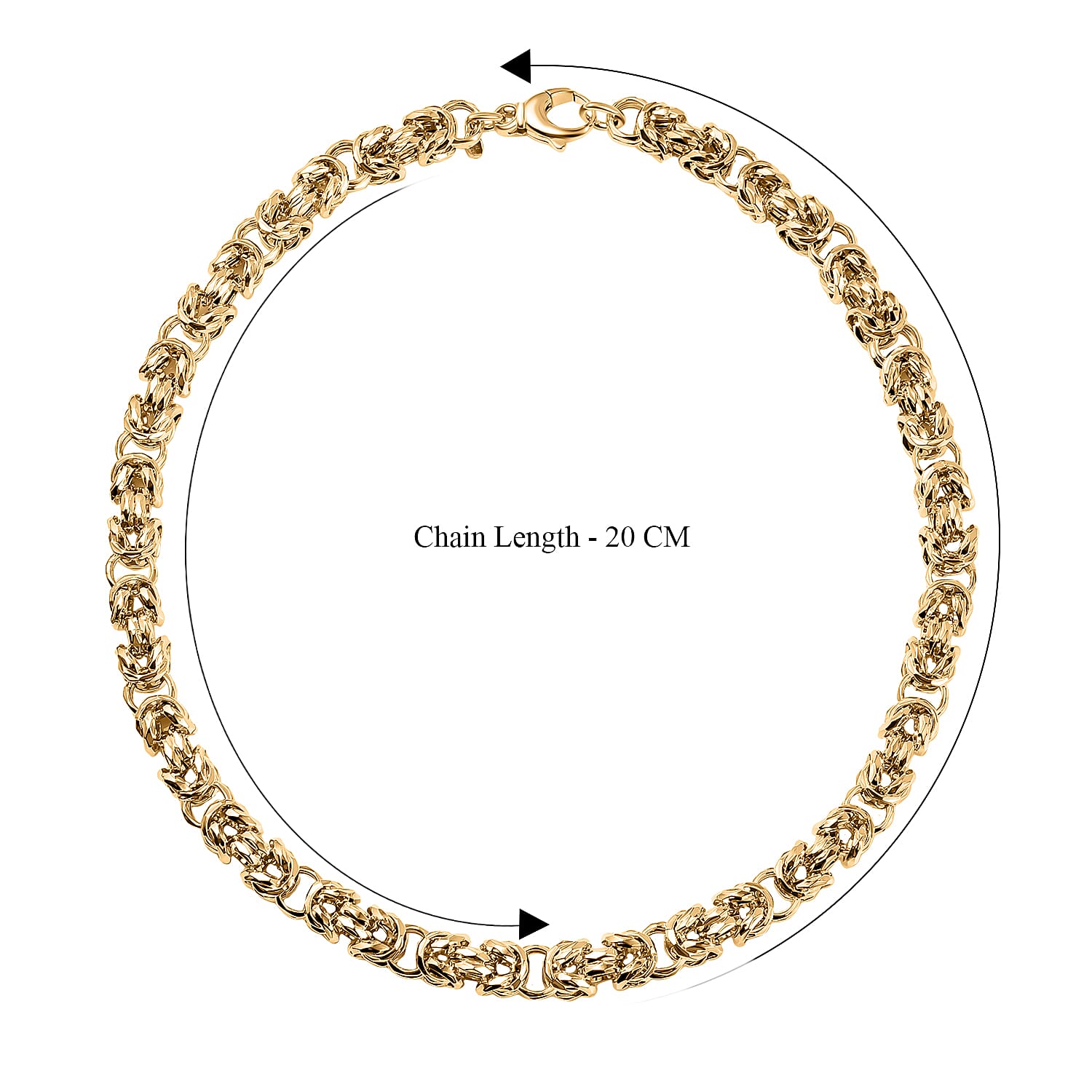 La Bella Fine Italian Jewellery- Handmade Yellow Gold Overlay Sterling Silver Byzantine Necklace (Size 22), Silver Wt. 85.00 Gms. La Bella Fine Italian Jewellery- Handmade Yellow Gold Overlay Sterling Silver Byzantine Necklace (Size 22), Silver Wt. 85.00 Gms.