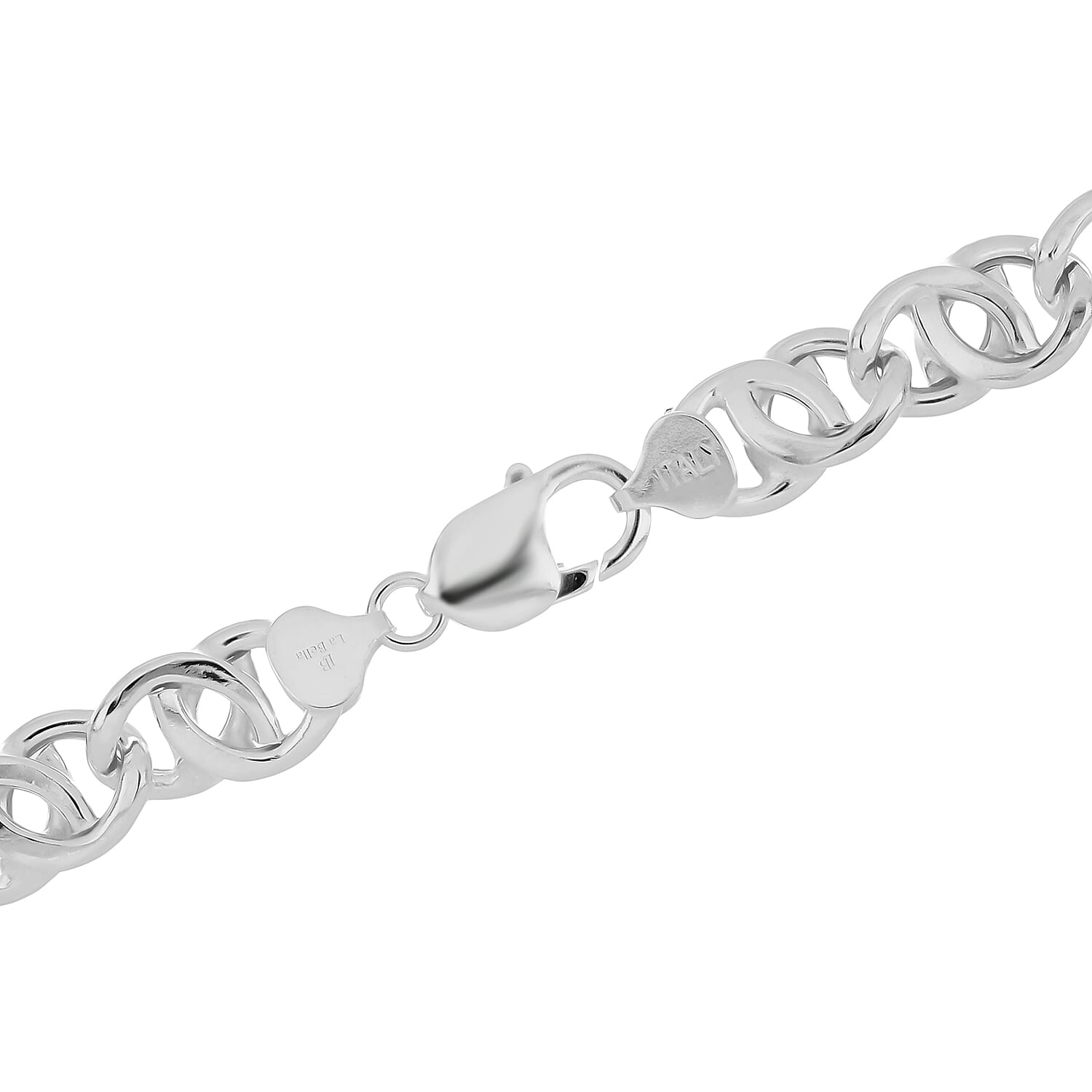 La Bella Fine Italian Jewellery- Handmade Sterling Silver Rambo Necklace (Size 20), Silver Wt. 45 Gms