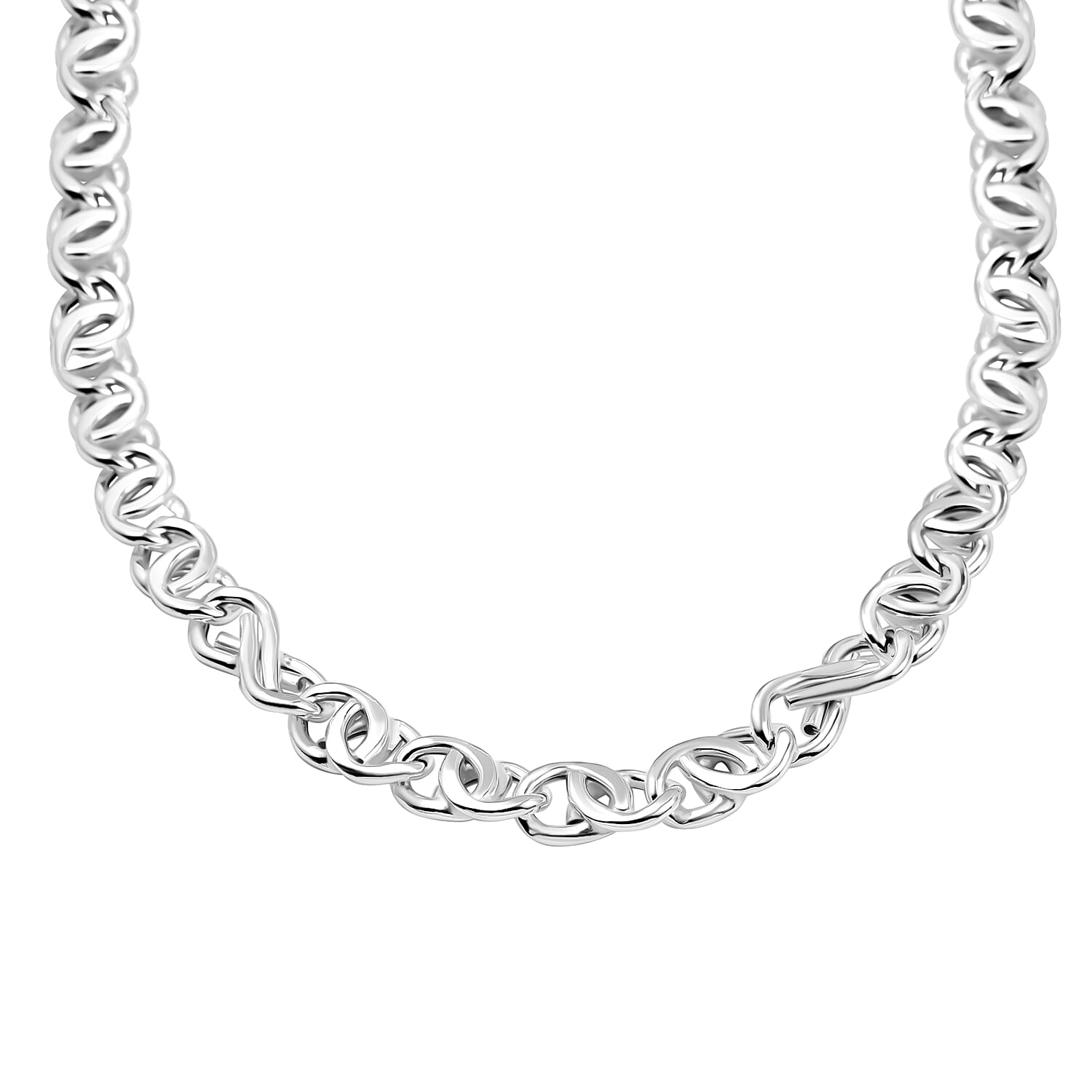 La Bella Fine Italian Jewellery- Handmade Sterling Silver Rambo Necklace (Size 20), Silver Wt. 45 Gms