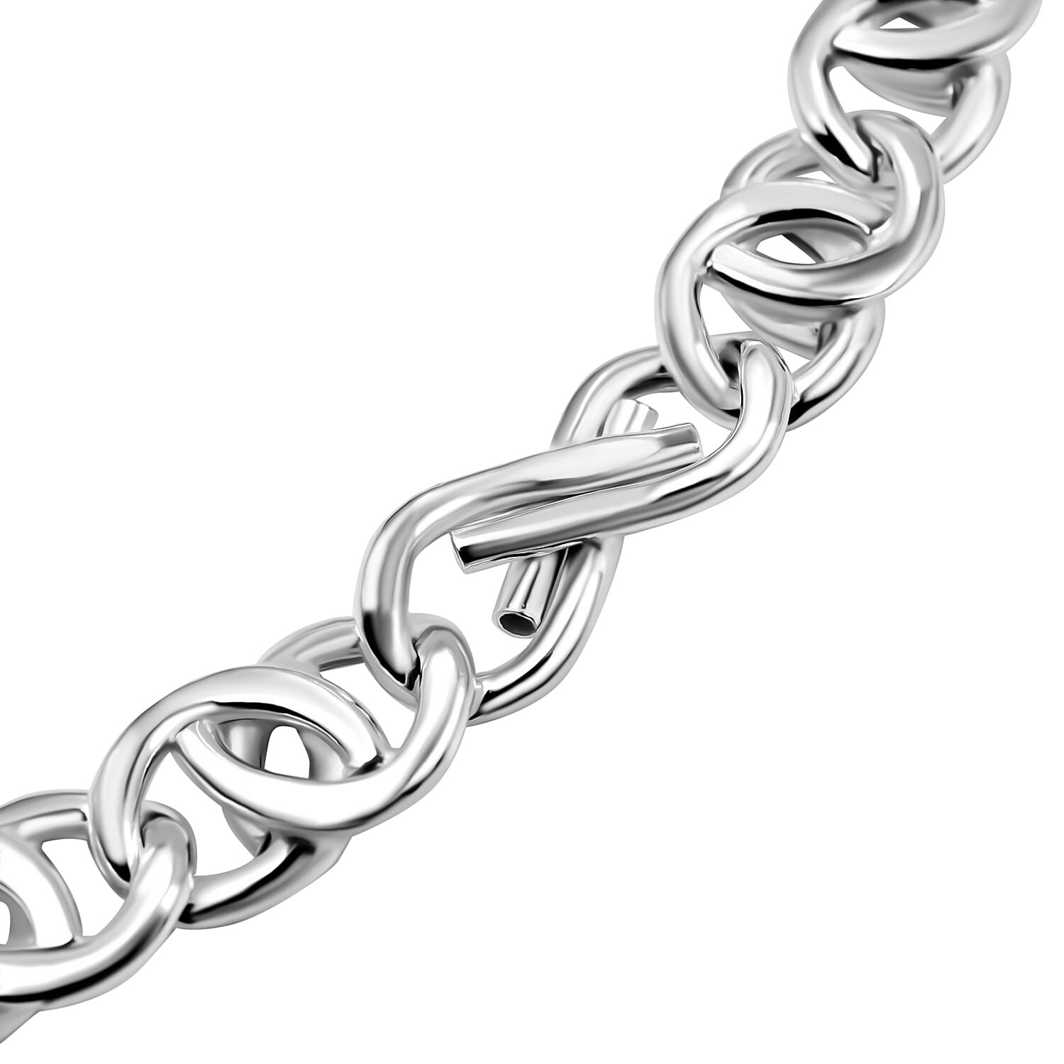 La Bella Fine Italian Jewellery- Handmade Sterling Silver Rambo Necklace (Size 20), Silver Wt. 45 Gms