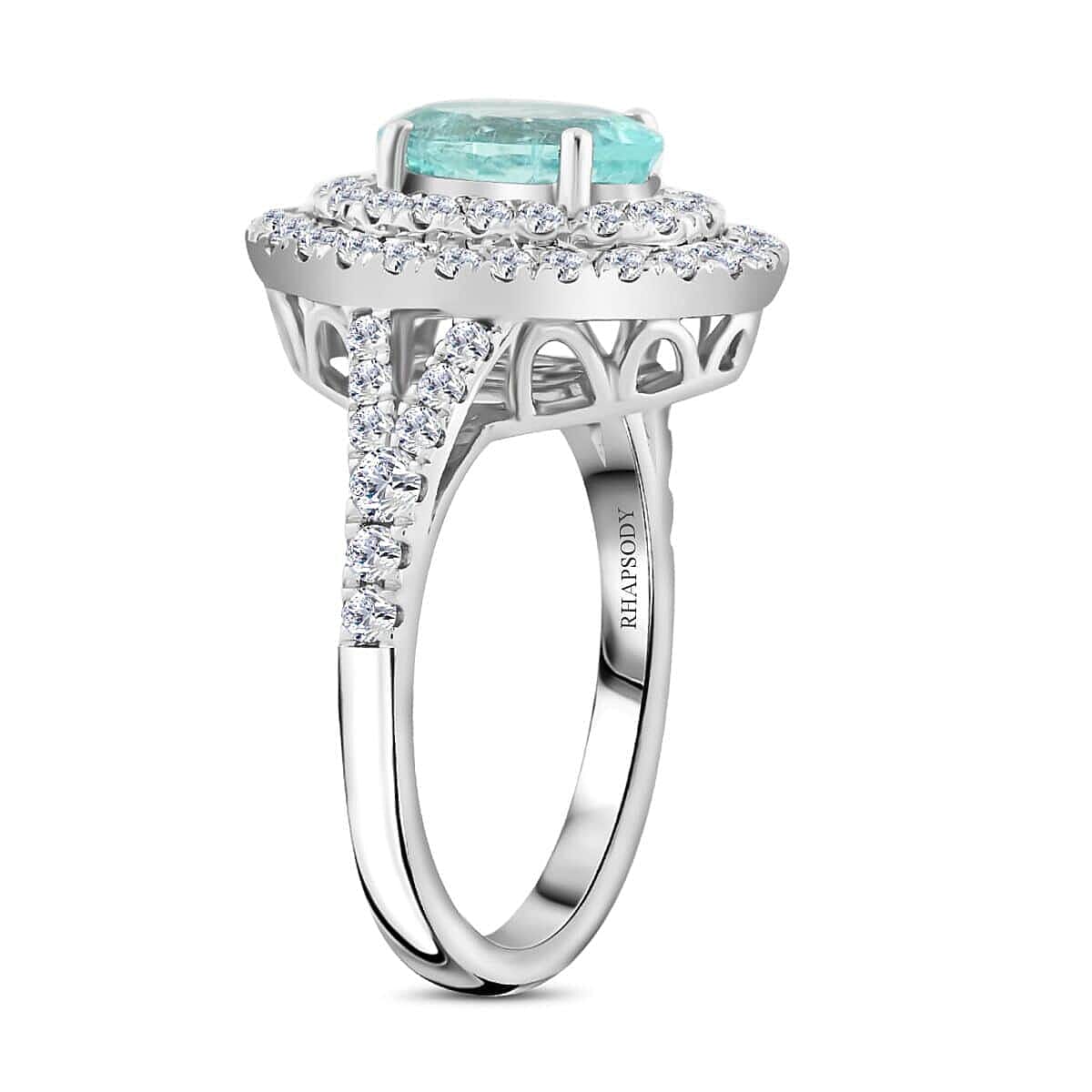 950 Platinum  AAAA  Paraiba Tourmaline   White Diamond  VS Ring 2.75 ct,  Platinum Wt. 9.25 Gms  2.750  Ct.