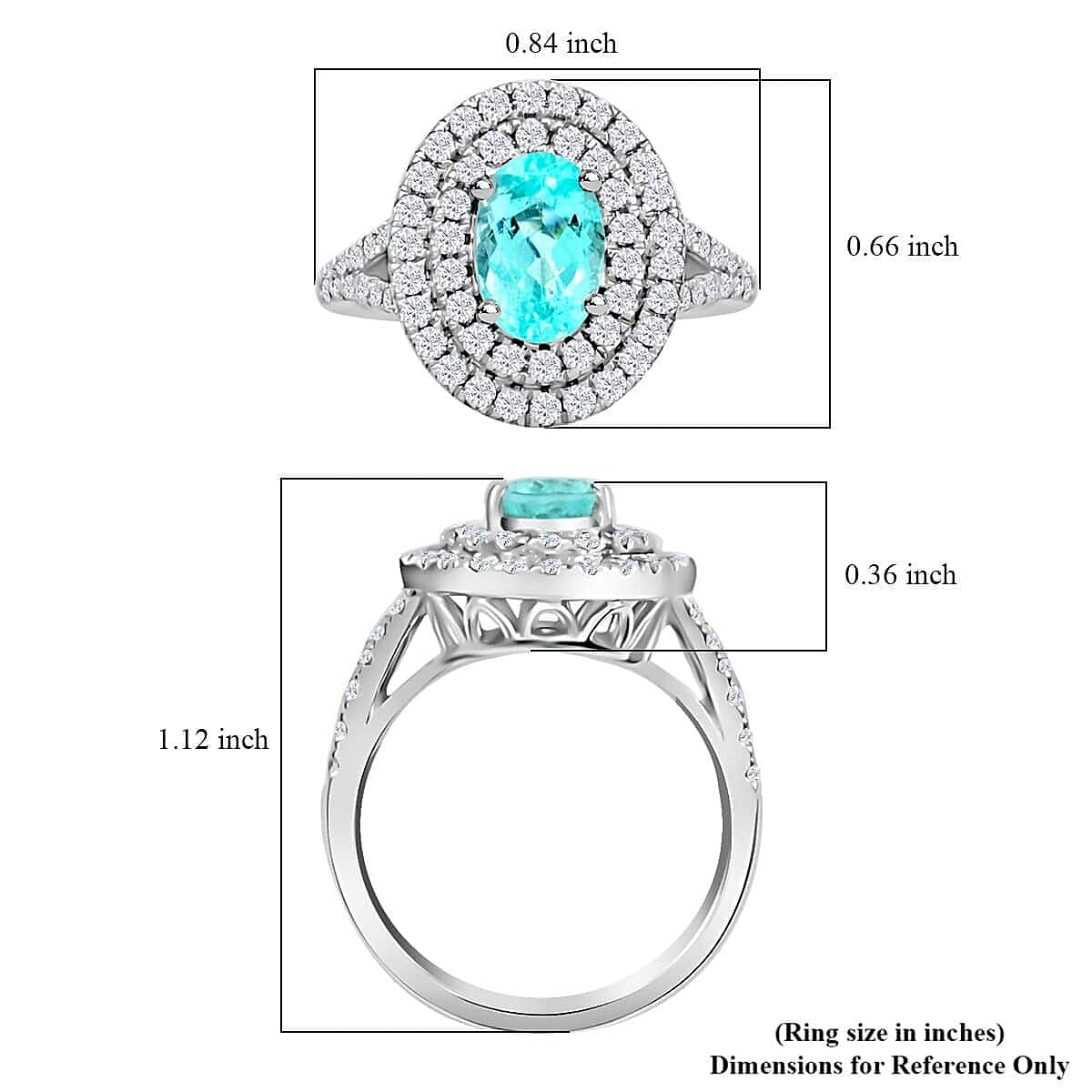 950 Platinum  AAAA  Paraiba Tourmaline   White Diamond  VS Ring 2.75 ct,  Platinum Wt. 9.25 Gms  2.750  Ct.