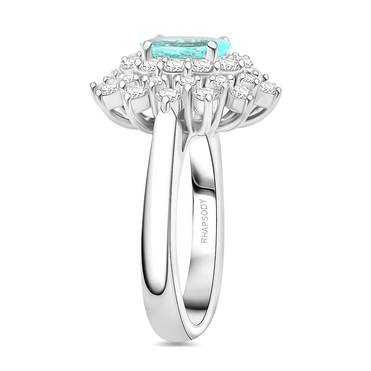 950 Platinum  AAAA  Paraiba Tourmaline   White Diamond  VS Ring 2.50 ct,  Platinum Wt. 11.57 Gms  2.500  Ct.
