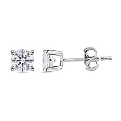 LUXURIANT 1 Ct. Lab Grown Diamond Solitaire Stud Earrings in 14K Yellow Gold SGL Certified
