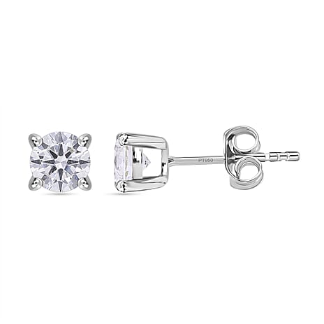 Luxuriant - 950 Platinum Lab Grown Diamond SGL Certified (VS-GH) Earring with Screw Back 1.00 Ct.