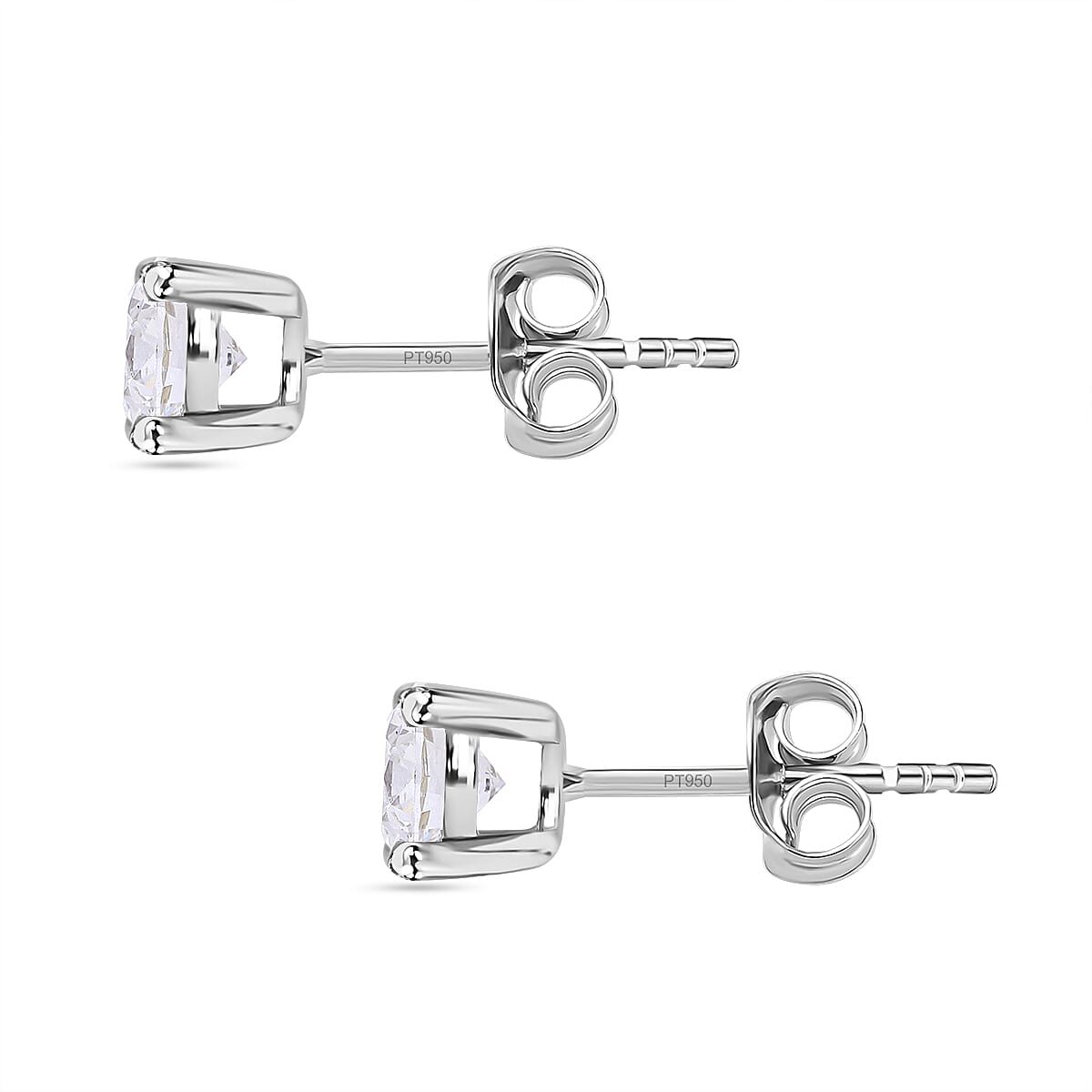 Luxuriant - 950 Platinum Lab Grown Diamond SGL Certified (VS-GH) Earring with Screw Back 1.00 Ct.