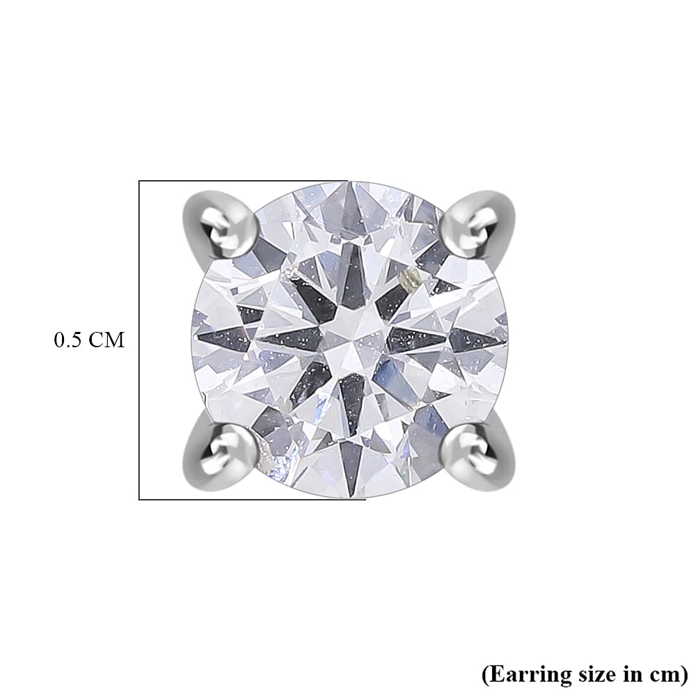 Luxuriant - 950 Platinum Lab Grown Diamond SGL Certified (VS-GH) Earring with Screw Back 1.00 Ct.