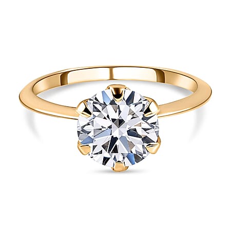 LUXURIANT 1 Ct. Lab Grown Diamond Solitaire Ring in 9K Yellow Gold, SGL Certified