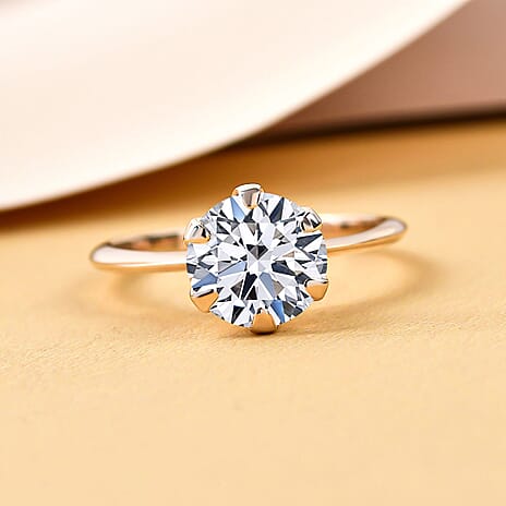 Luxuriant Diamond 9K Yellow Gold SGL Certified (VS-E-F) Lab Grown Diamond Ring 1.00 Ct.
