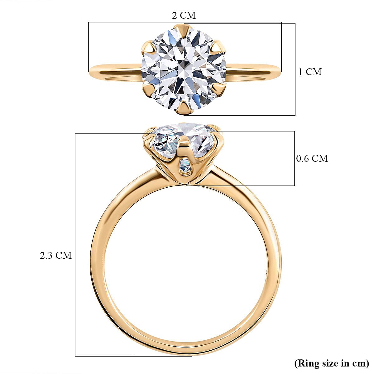 Luxuriant 9K Yellow Gold SGL Certified (VS-EF) Lab Grown Diamond Ring 1.00 Ct.
