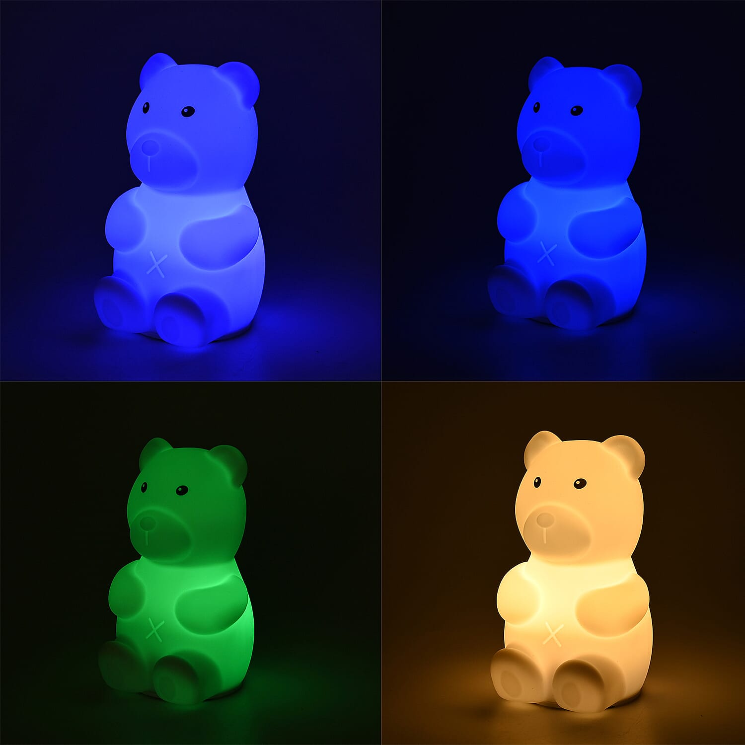 Squishy Colour Changing Rechargeable Silicone Lamp - Bear