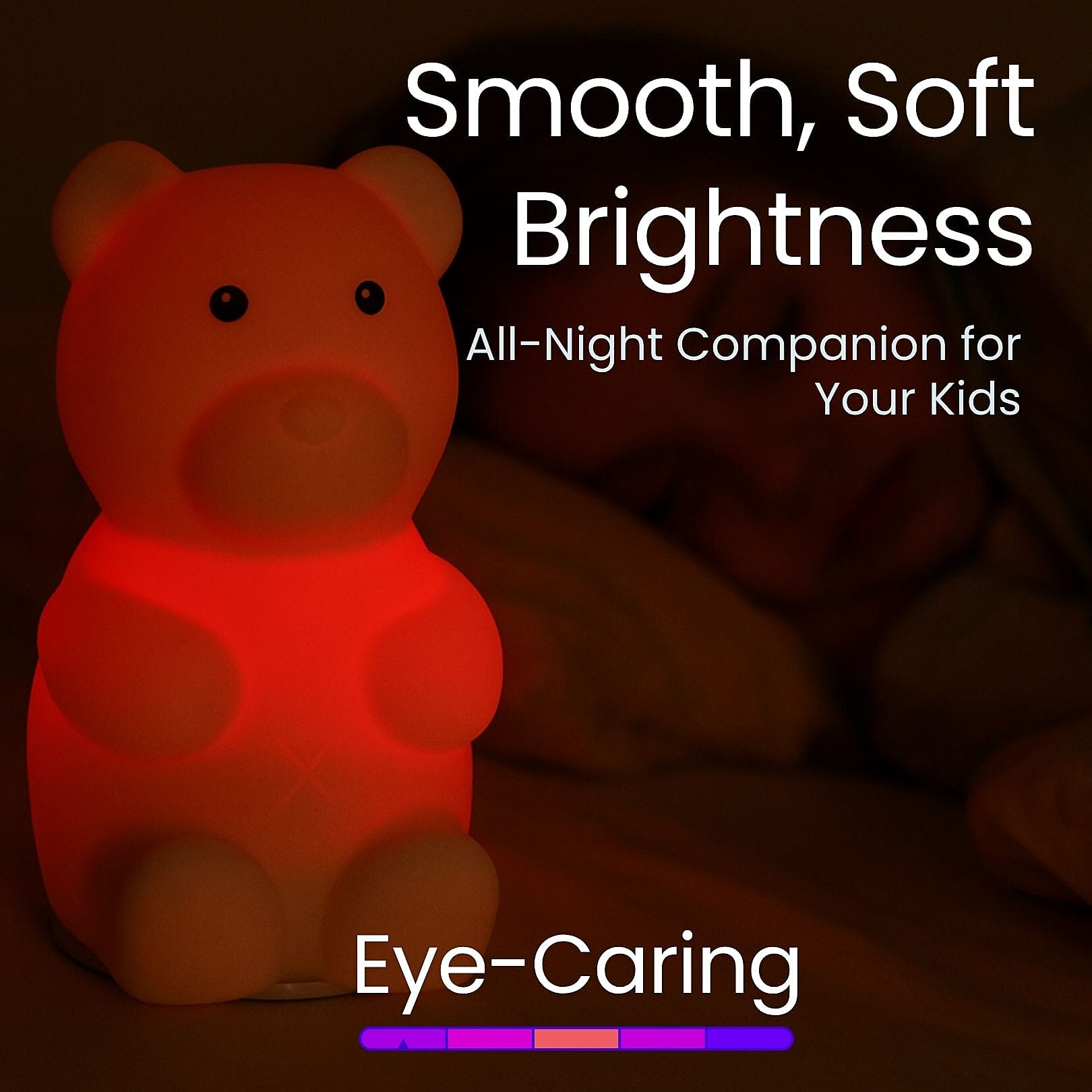 Squishy Colour Changing Rechargeable Silicone Lamp - Bear