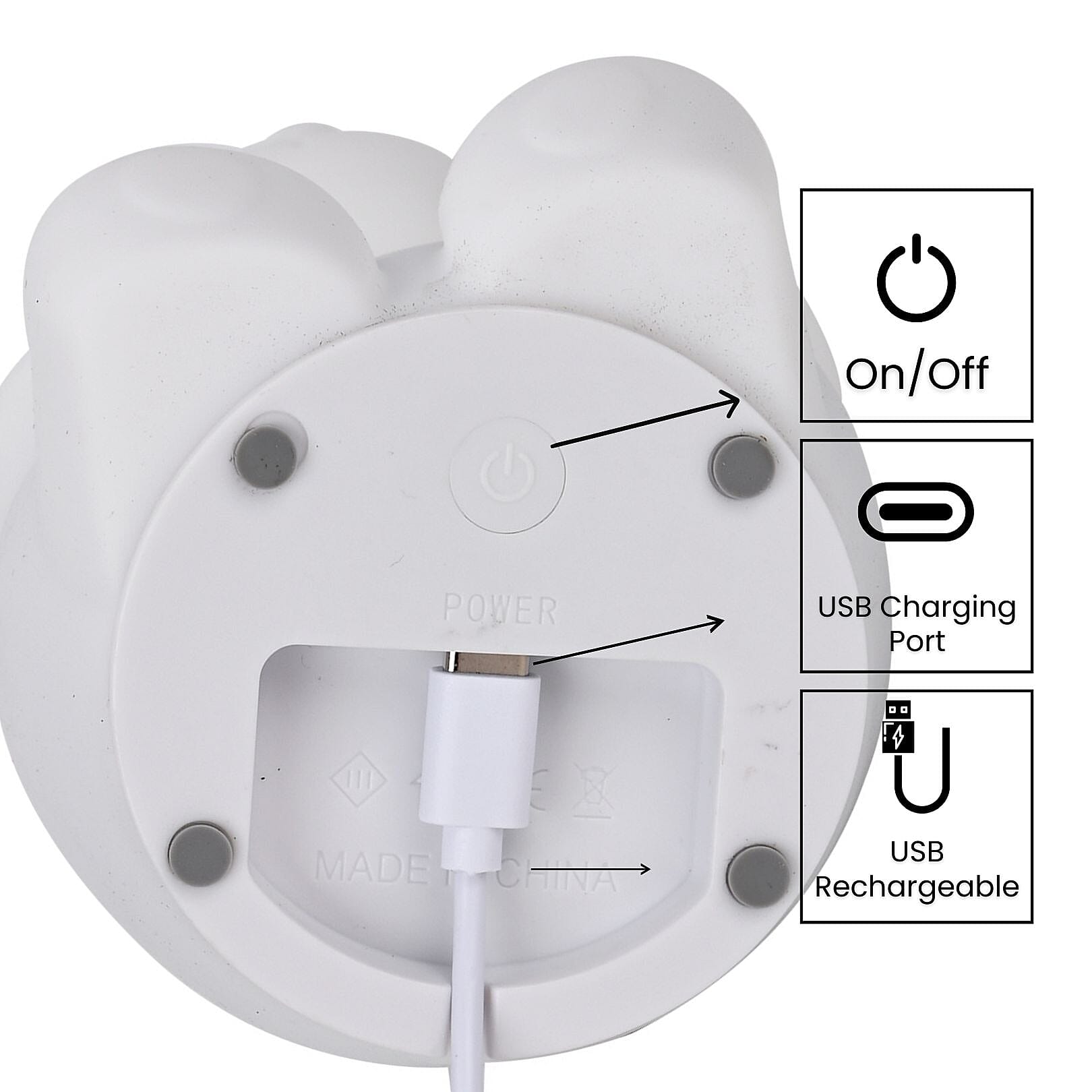 Squishy Colour Changing Rechargeable Silicone Lamp - Bear