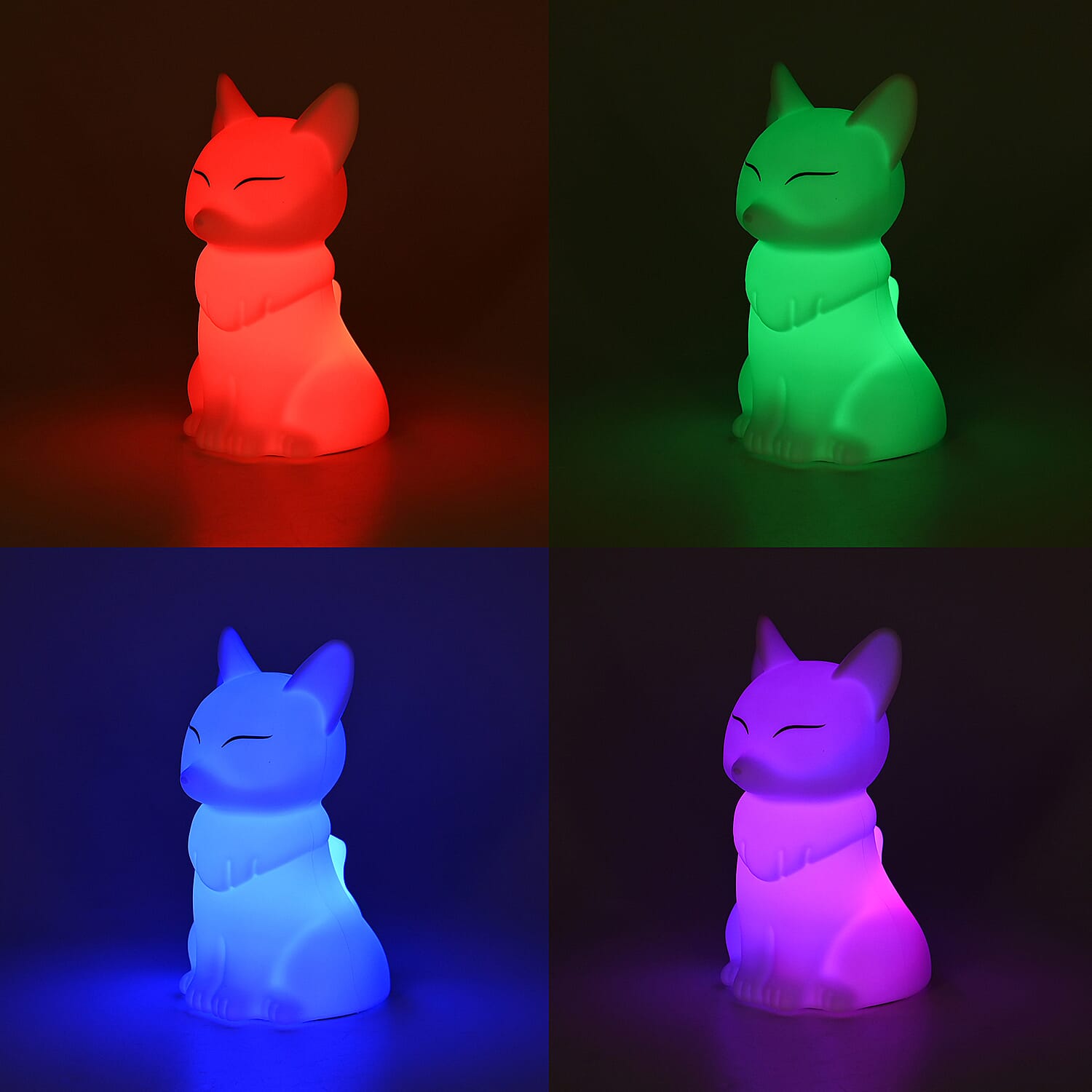 Squishy Colour Changing Rechargeable Silicone Lamp - Fox