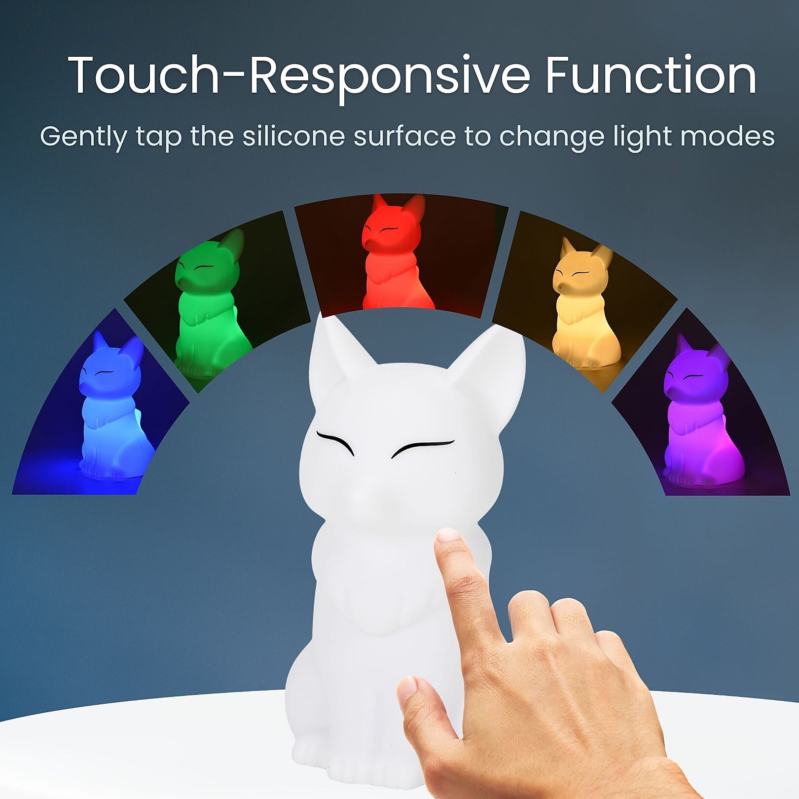 Squishy Colour Changing Rechargeable Silicone Lamp - Fox