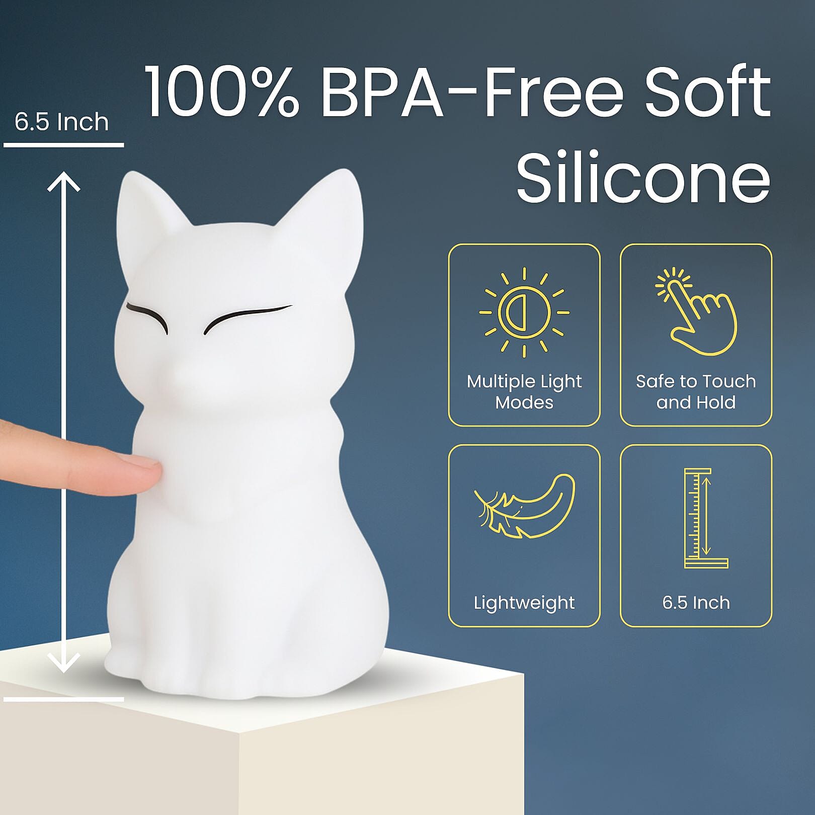 Squishy Colour Changing Rechargeable Silicone Lamp - Fox