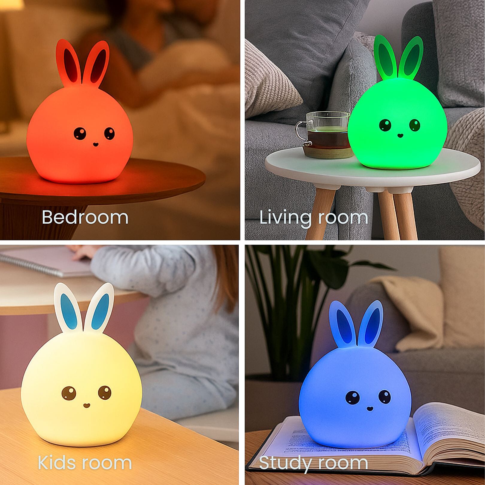 Squishy Colour Changing Rechargeable Silicone Lamp - Rabbit
