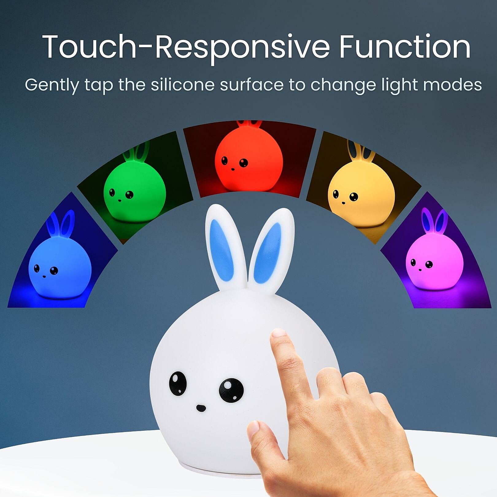 Squishy Colour Changing Rechargeable Silicone Lamp - Rabbit