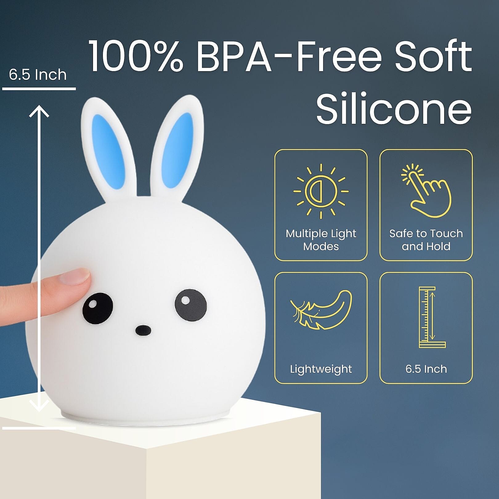 Squishy Colour Changing Rechargeable Silicone Lamp - Rabbit