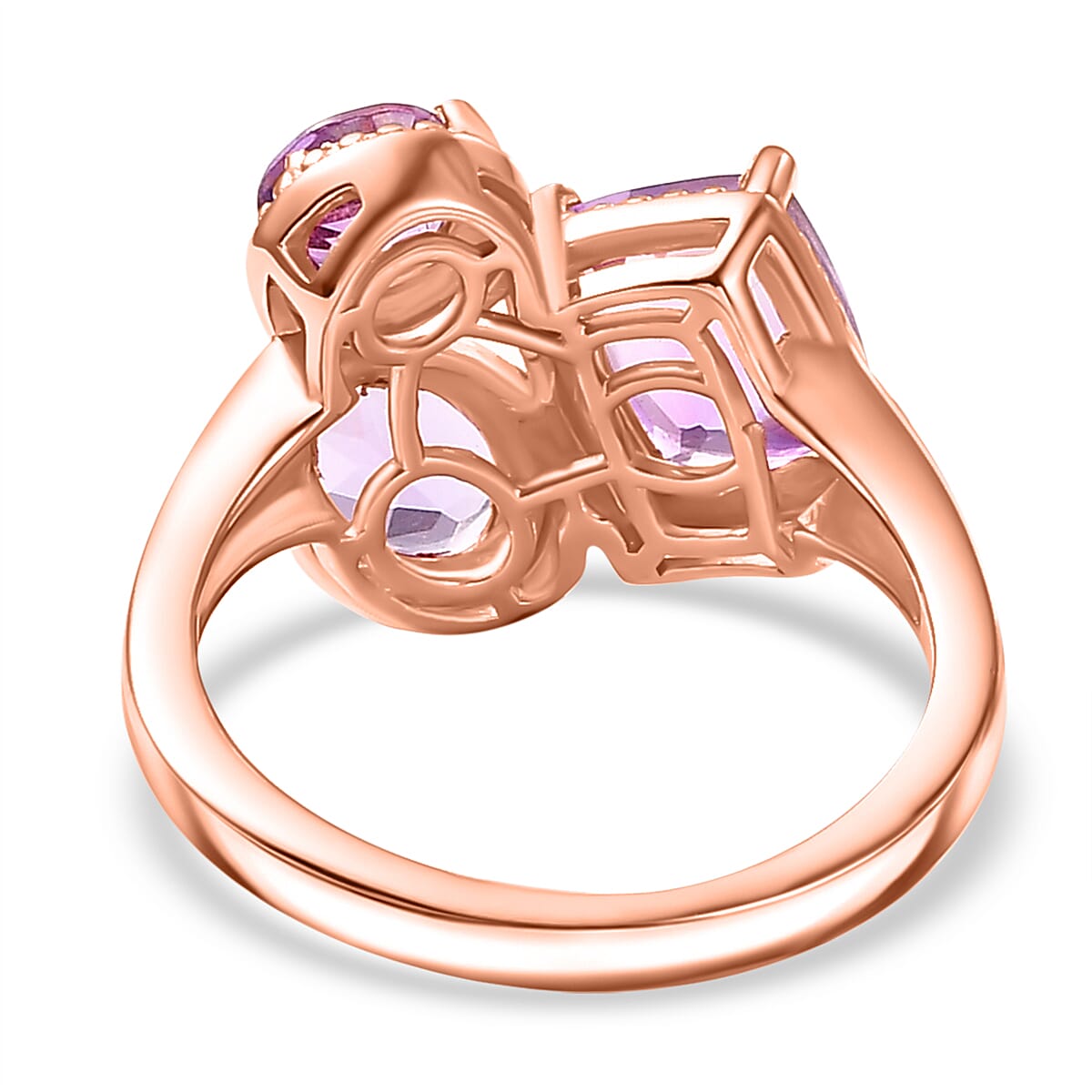 Mirrors Inspired Natural Rose De Morocco Amethyst Fancy Ring in 18K Vermeil Rose Gold 2.63 Ct. Mirrors Inspired Natural Rose De Morocco Amethyst Fancy Ring in 18K Vermeil Rose Gold 2.63 Ct.