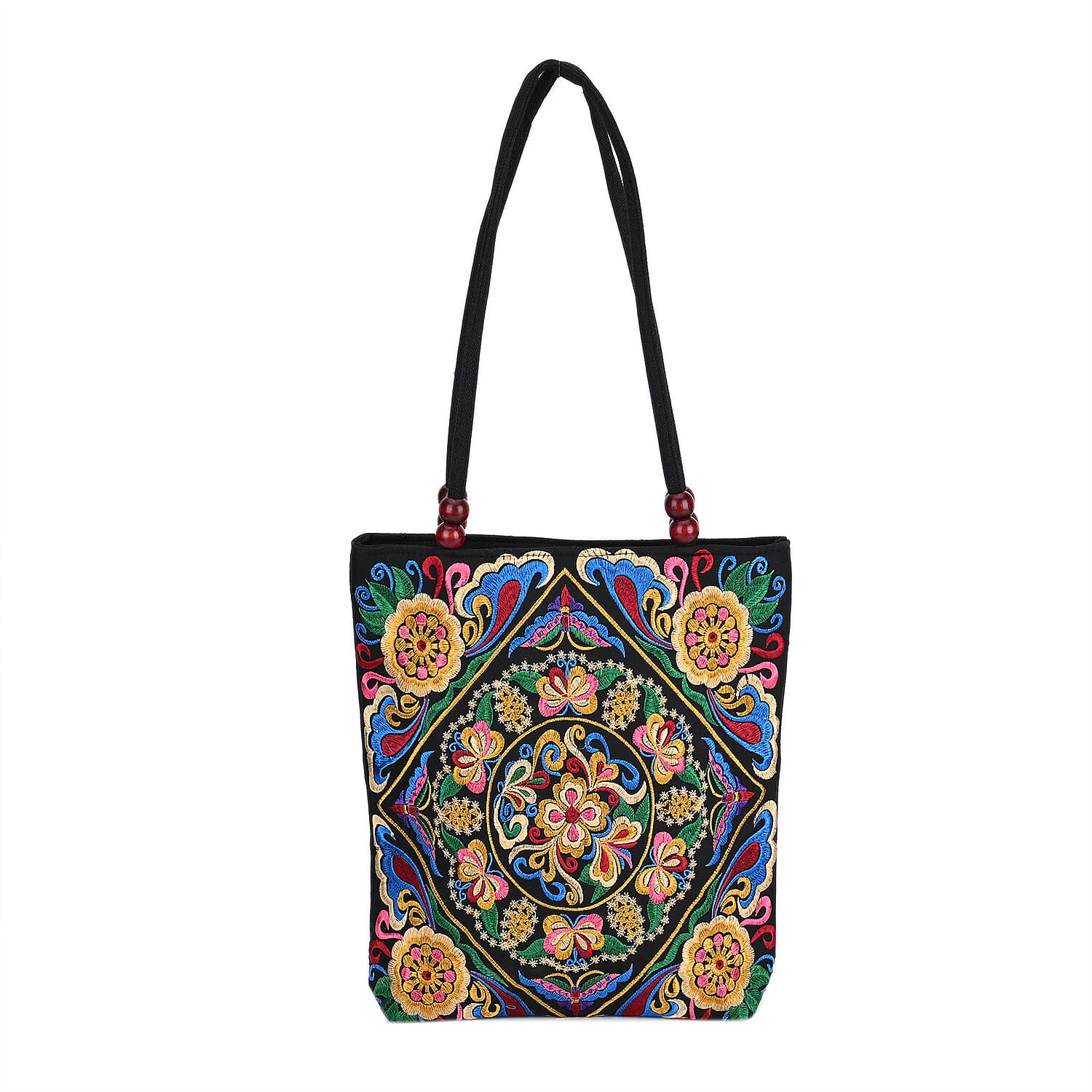 Embroidered Tote Bag (Size 29x10x31 cm) - Multi Color