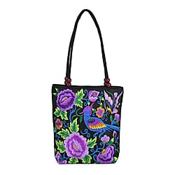 Polyester Flower Tote Bag