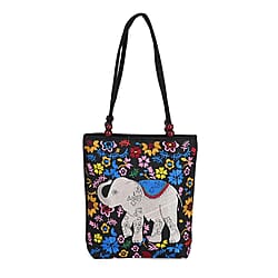 Polyester Flower Tote Bag