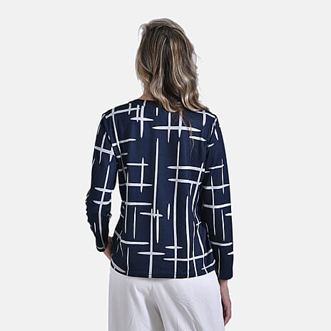 La Marey Ladies Printed Tee (Size M) - Navy