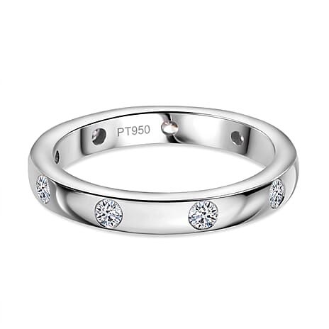 Luxuriant - 950 Platinum SGL Certified (VS-EF) Lab Grown Diamond Band Ring 0.50 Ct, Platinum Wt. 7.07 Gms.