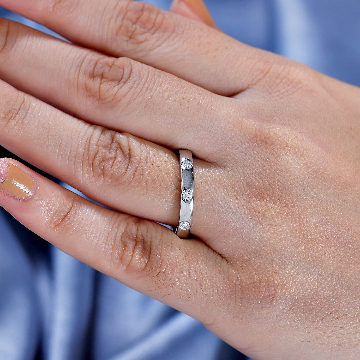 Luxuriant - 950 Platinum SGL Certified (VS-EF) Lab Grown Diamond Band Ring 0.50 Ct, Platinum Wt. 7.07 Gms.