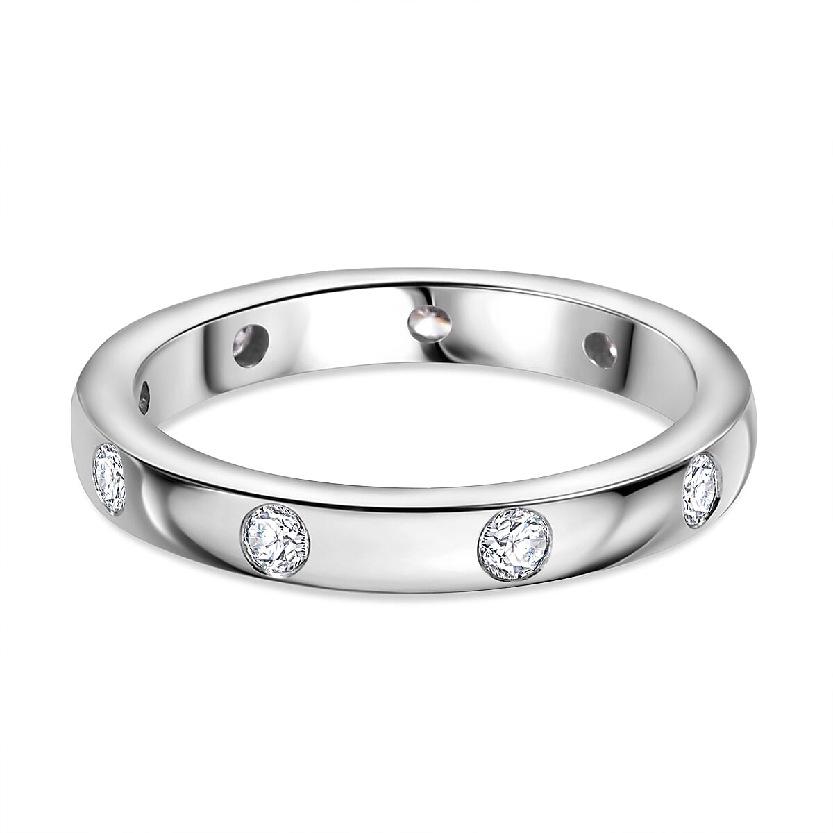 Luxuriant - 950 Platinum SGL Certified (VS-EF) Lab Grown Diamond Band Ring 0.50 Ct, Platinum Wt. 7.07 Gms.