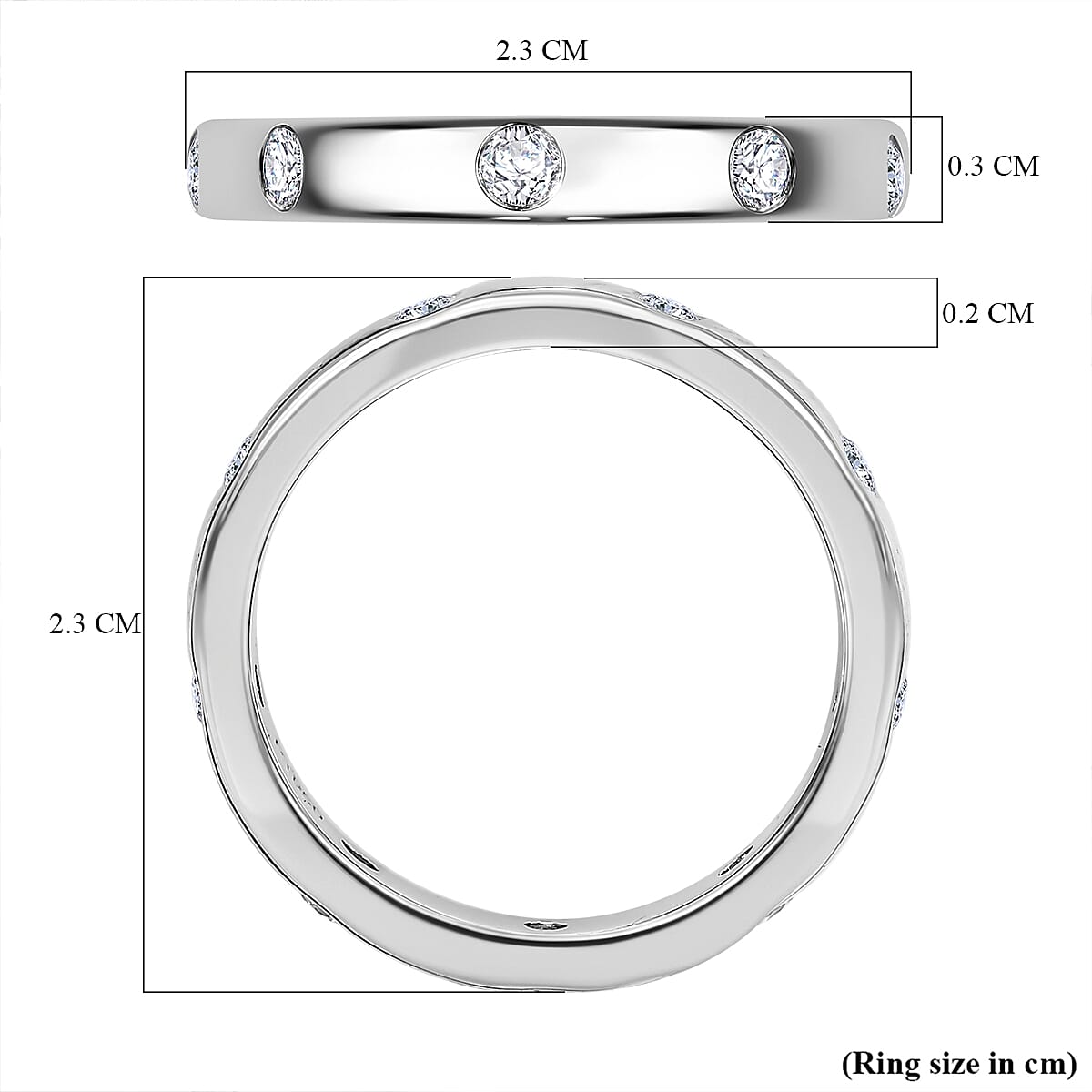 Luxuriant - 950 Platinum SGL Certified (VS-EF) Lab Grown Diamond Band Ring 0.50 Ct, Platinum Wt. 7.07 Gms.