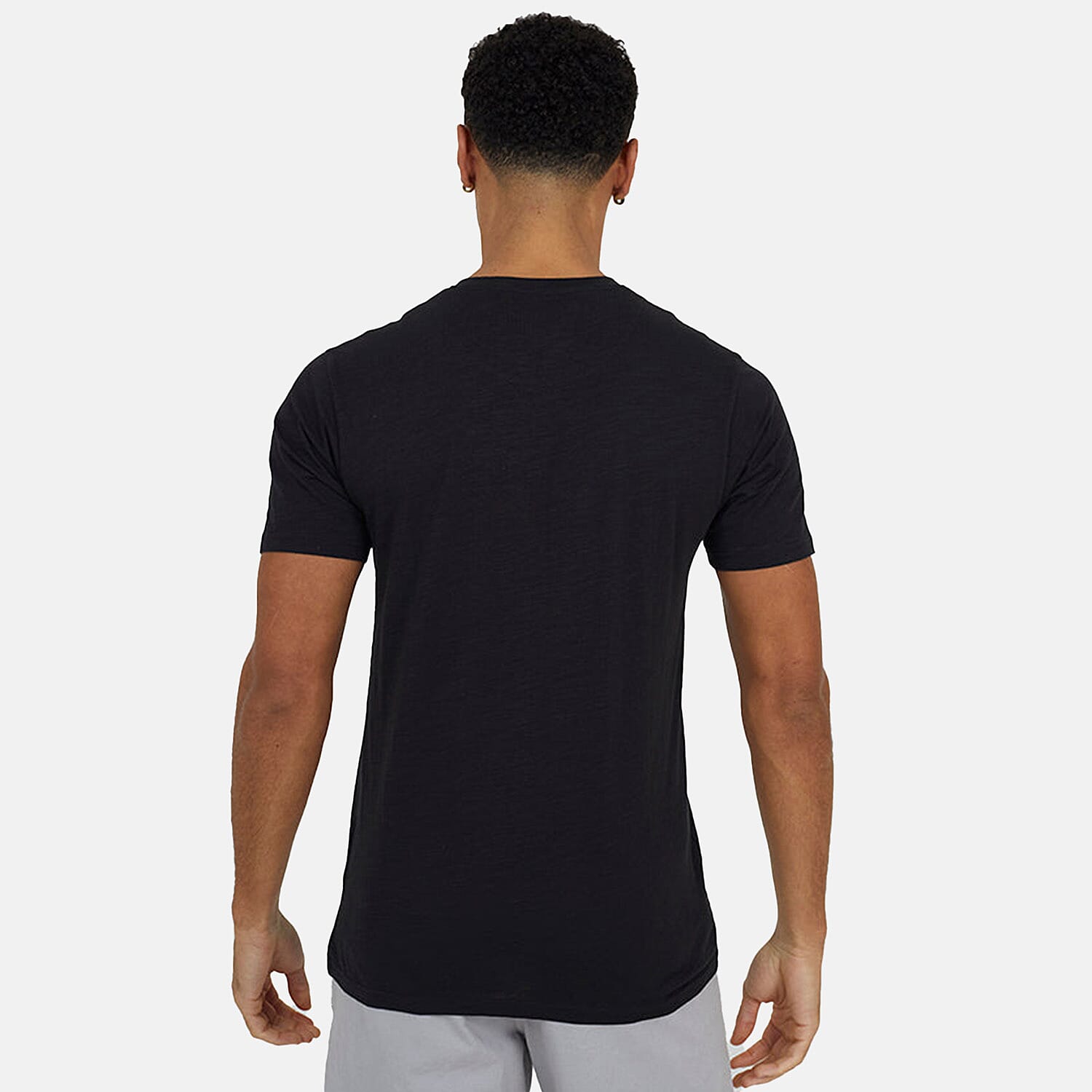 Brave Soul 100% Cotton Mens Short Sleeved V-Neck Tshirt with Patch Pocket (Size L) - Jet Black