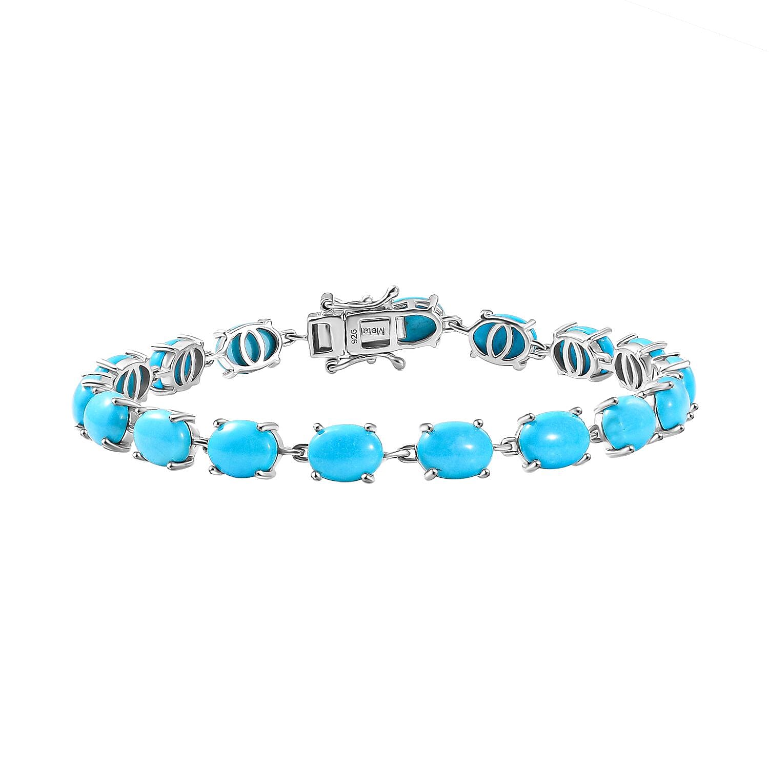 Sleeping Beauty Turquoise Tennis Bracelet in Sterling Silver