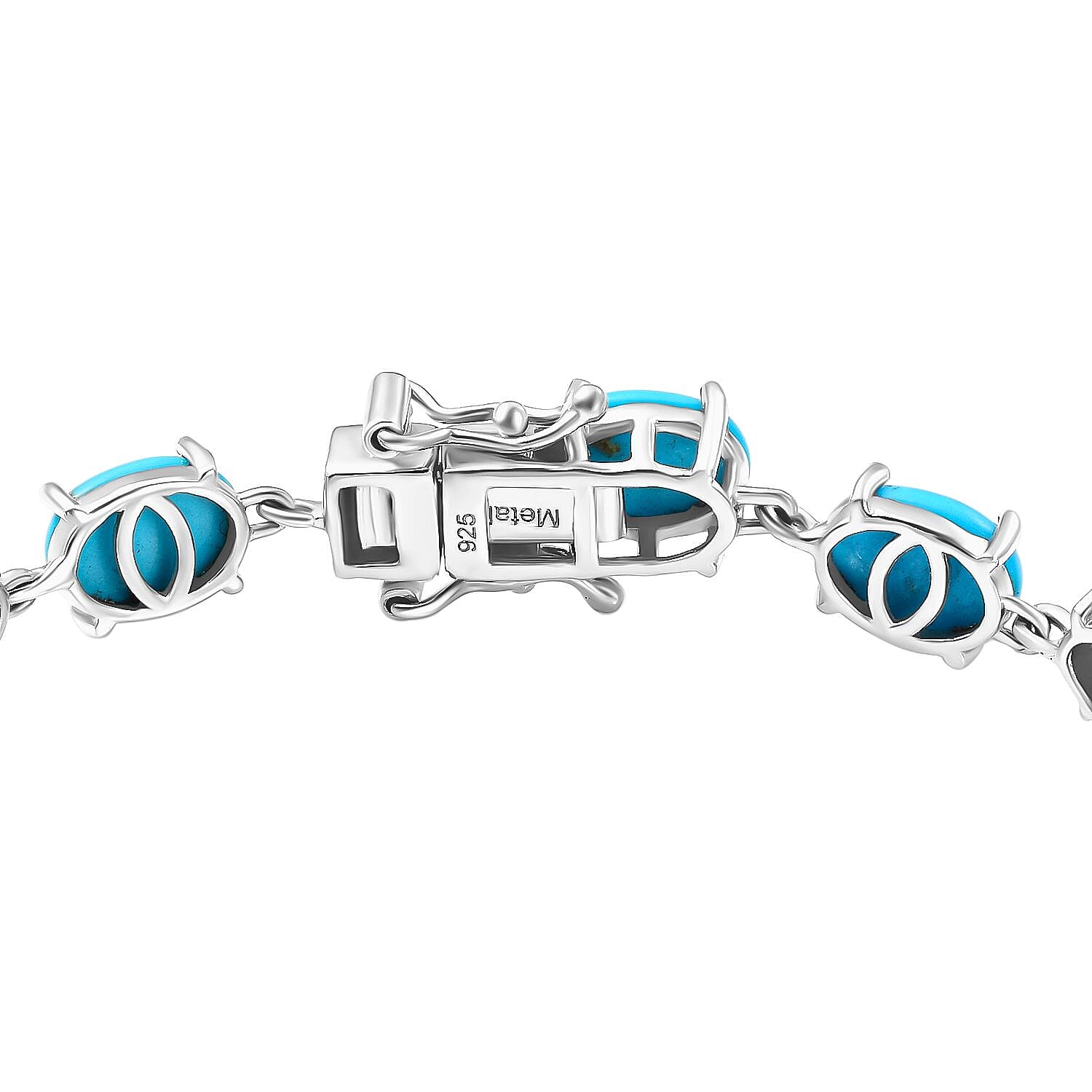 Sleeping Beauty Turquoise Tennis Bracelet in Sterling Silver
