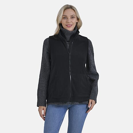 La Marey Turtleneck Gilet with Pockets (Size L) - Black