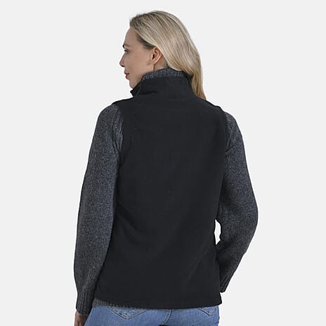 La Marey Turtleneck Gilet with Pockets (Size L) - Black