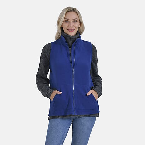 La Marey Turtleneck Gilet with Pockets (Size M) - Blue