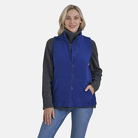 La Marey Turtleneck Gilet with Pockets (Size M) - Blue