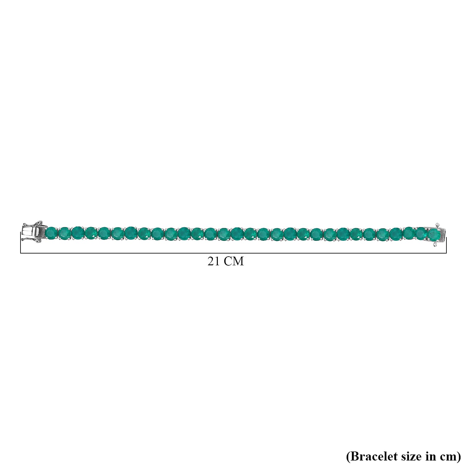 Emeraldine Quartz Bracelet (Size - 8) in Rhodium Overlay Sterling Silver 38.38 Ct.