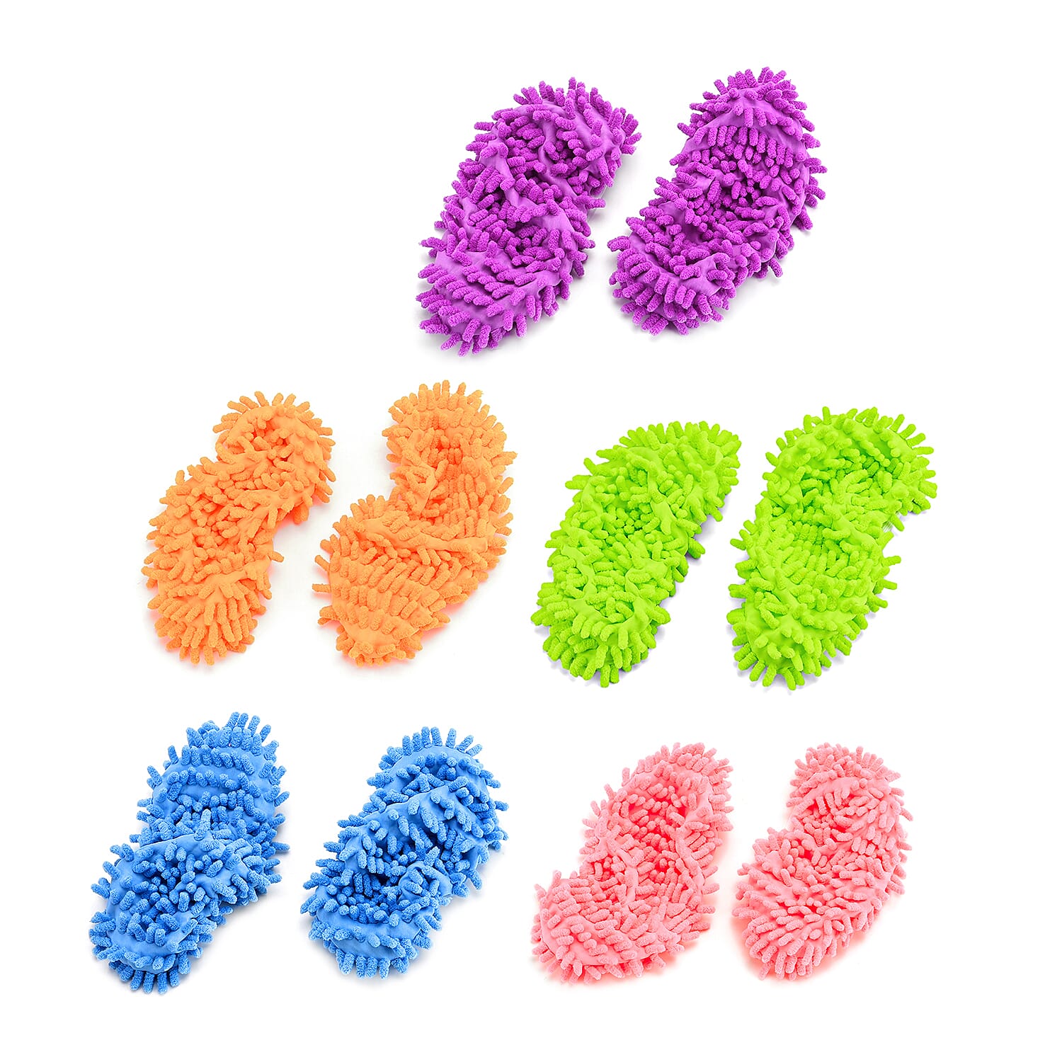 Set of 5 Mop Slippers in Assorted Colors Set of 5 Mop Slippers in Assorted Colors