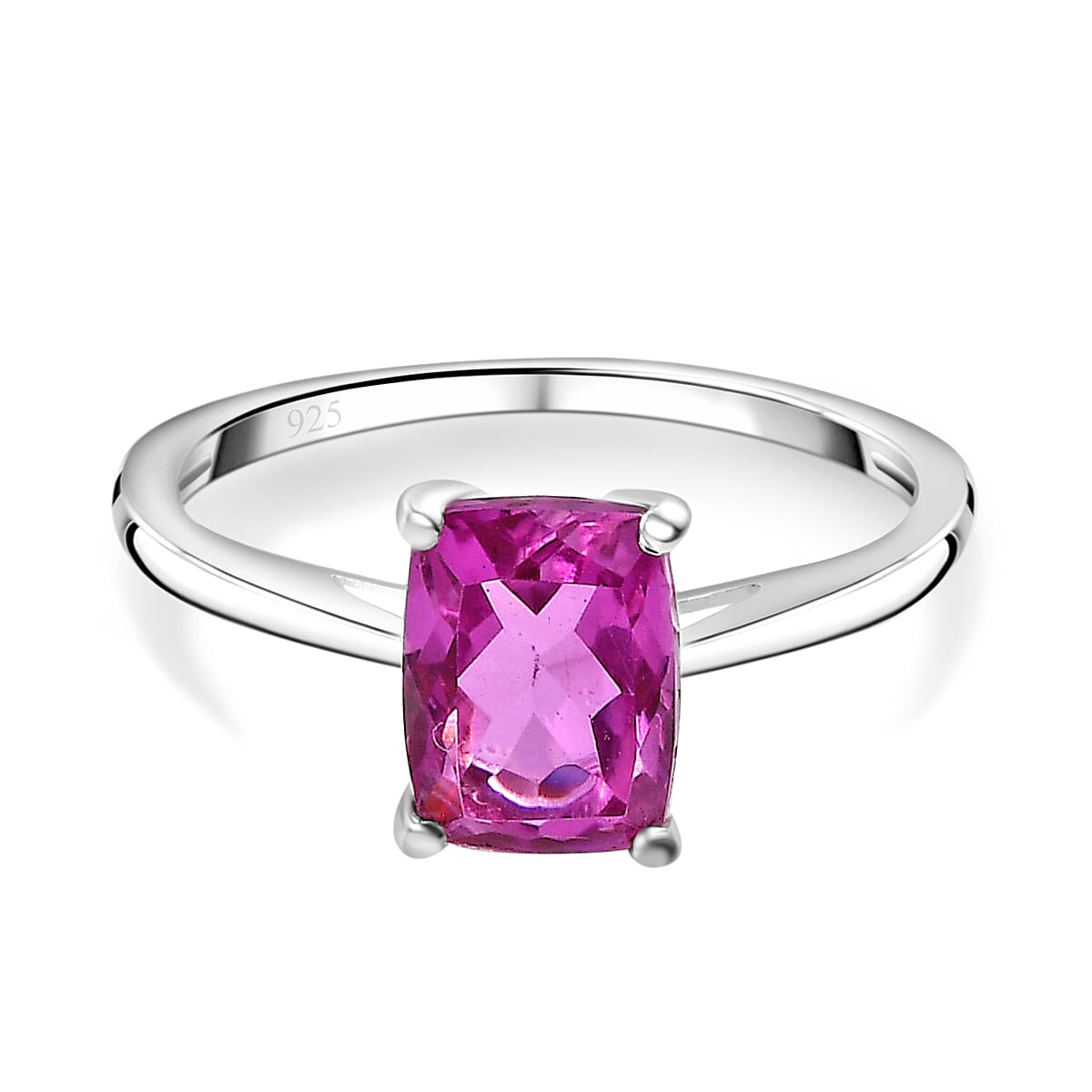 Patroke Kunzite Colour Quartz Solitaire Ring Sterling Silver 1.714  Ct.