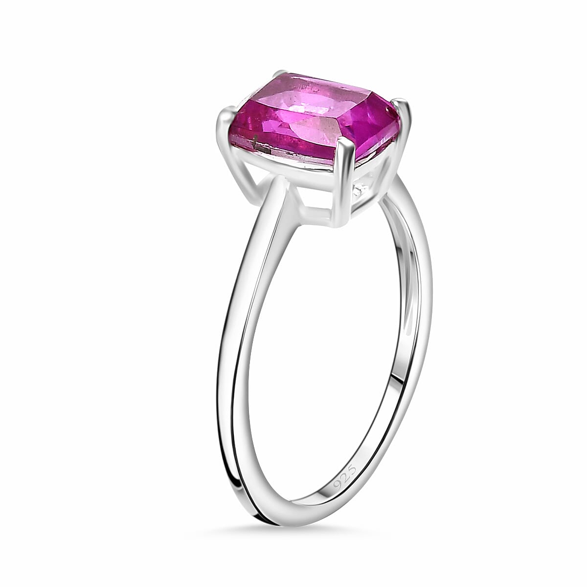 Patroke Kunzite Colour Quartz Solitaire Ring Sterling Silver 1.714  Ct.