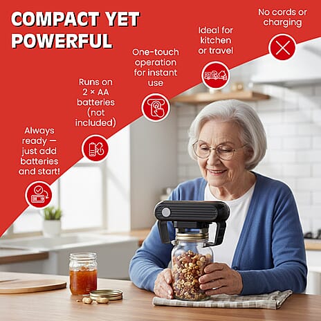 Homesmart Electric Jar Opener (2xAA Alkaline Battery not. Inc.) - Black