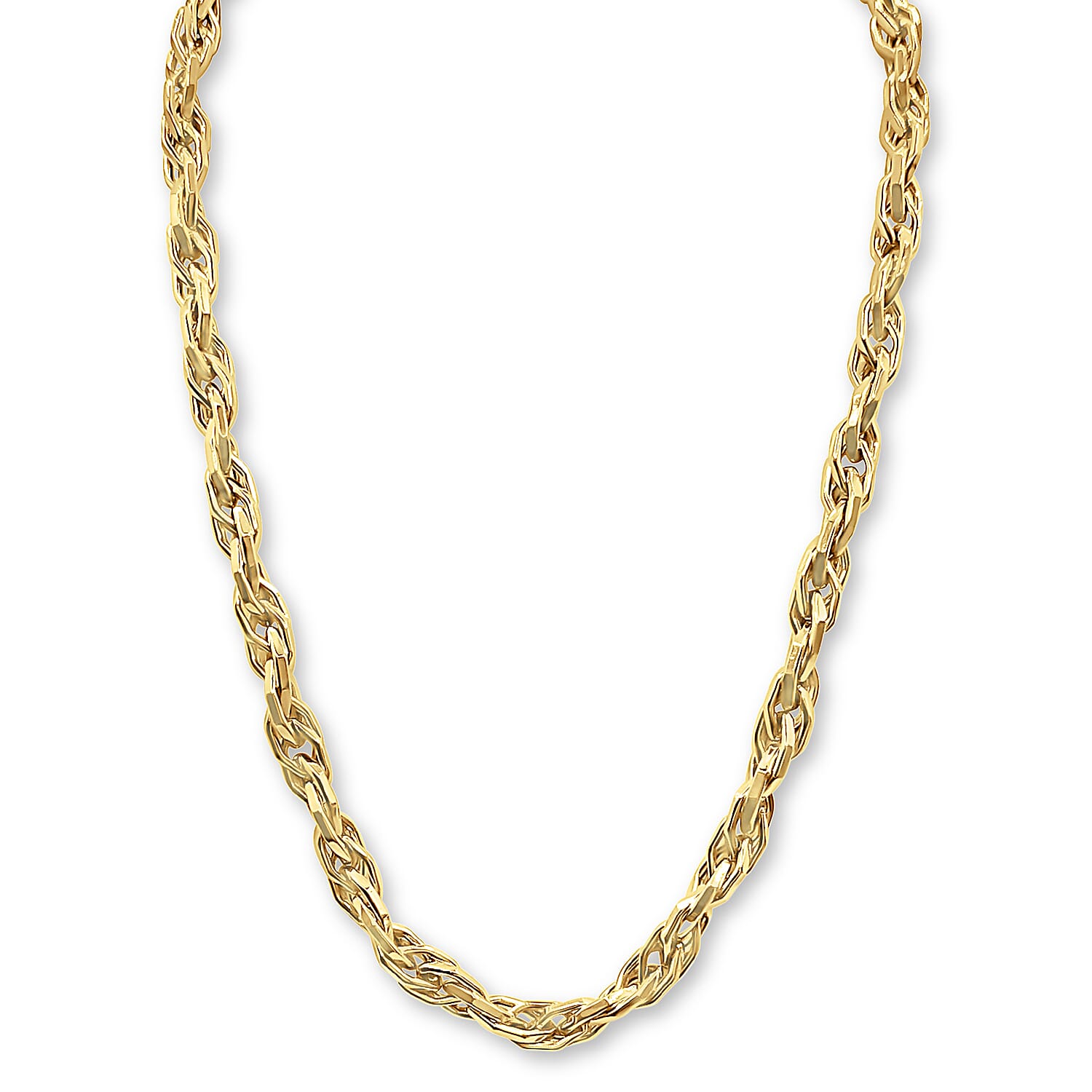 9k Gold Twisted Hexagonal Link Necklace (Size - 20),  Gold Wt. 26.50 Gms
