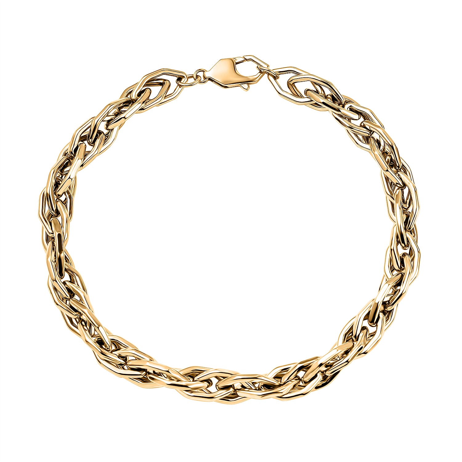 9K Yellow Gold Twisted Hexagonal Link Bracelet (Size - 8.5), Gold Wt. 11.40 Gms.