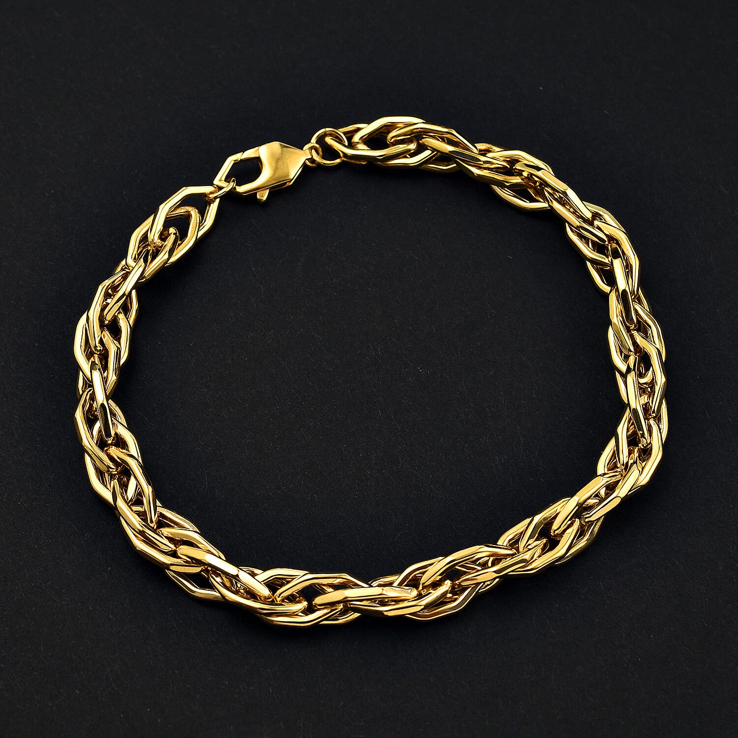 9K Yellow Gold Twisted Hexagonal Link Bracelet (Size - 8.5), Gold Wt. 11.40 Gms.