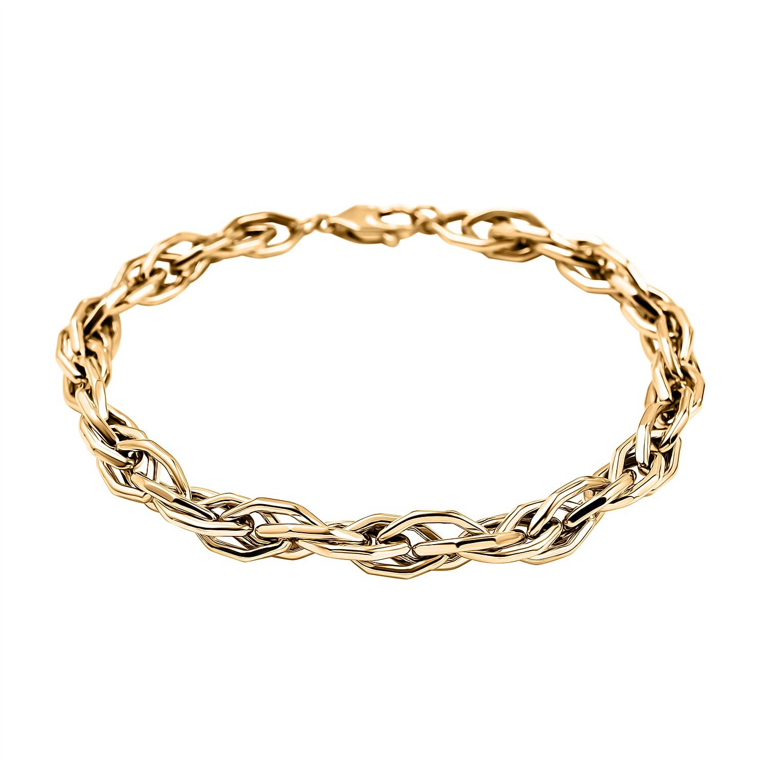 9K Yellow Gold Twisted Hexagonal Link Bracelet (Size - 8.5), Gold Wt. 11.40 Gms.