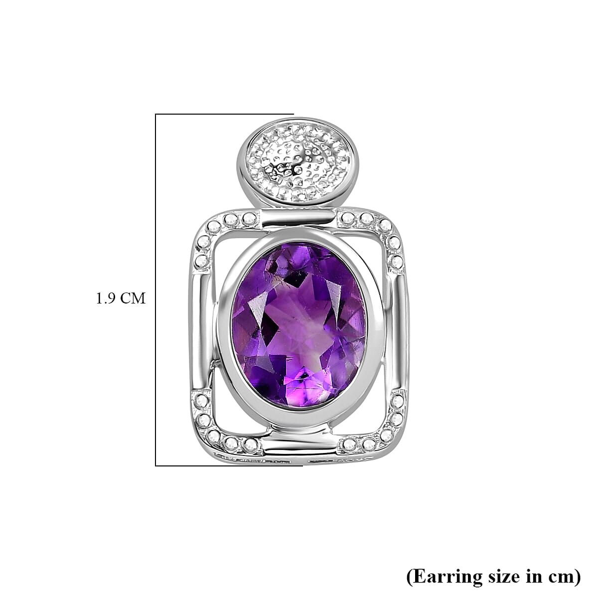 Spiral Galaxy Inspired Moroccan Amethyst Solitaire Stud Push Post Earring in Rhodium Overlay Sterling Silver 3.52 Ct.