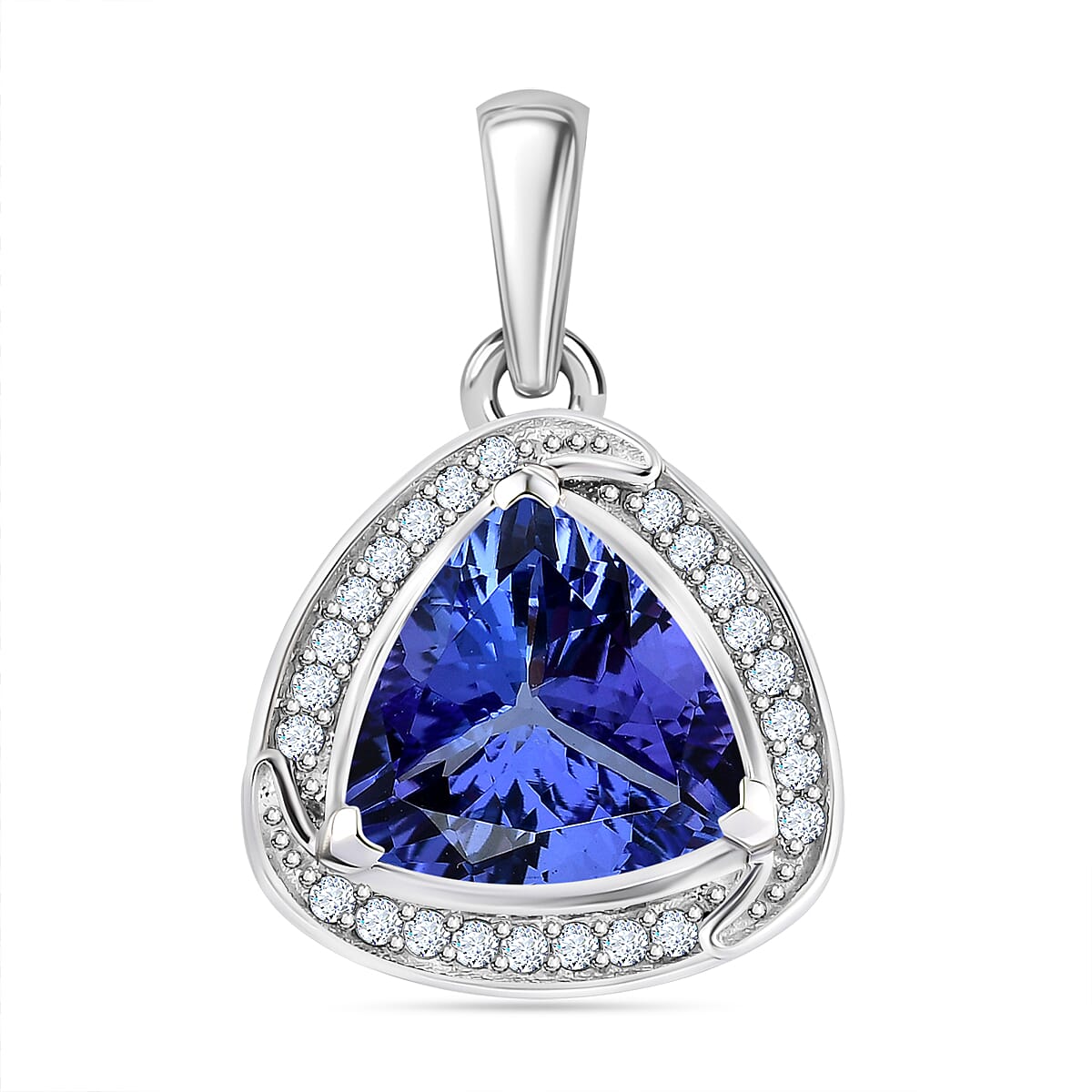 RHAPSODY 950 Platinum AAAA Tanzanite & Diamond VS-EF    Pendant 6.19 ct,  Platinum Wt. 7 Gms.